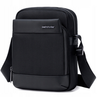 Saszetka męska czarna na ramię torba miejska wodoodporna biznesowa stylowa funkcjonalna 3,4 L Arctic Hunter K00679Black