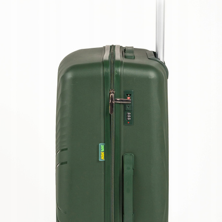 Walizka podróżna duża ciemnozielona na kółkach – lekka, elegancka i wytrzymała 100 L Wowbag 7905 L dark green