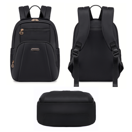 Plecak damski czarny elegancki z nylony wodoodpornego z miejscem na tablet