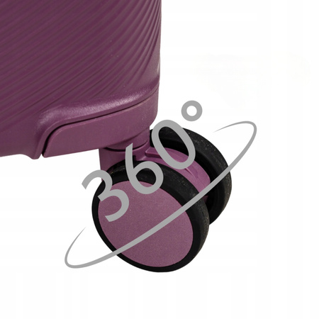 Walizka średnia fioletowa – podróżna, wytrzymała, stylowa, na kółkach, idealna do samolotu Wowbag 7918 M purple