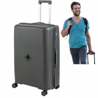 Duża walizka podróżna ciemnoszara lekka i wytrzymała walizka na kółkach do samolotu 106L Wowbag 7900 L dark grey