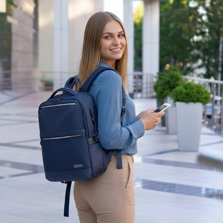 Plecak damski niebieski miejski dla dziewczyny pojemny na studia do pracy