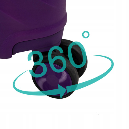 Duża walizka podróżna fioletowa na kółkach – lekka, stylowa i pojemna, do samolotu 100 L Walizka Wowbag 7905 L purple