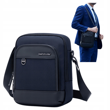 Saszetka męska granatowa wodoodporna torba na ramię miejska biznesowa elegancka funkcjonalna 2,7 L Arctic Hunter K00689Blue