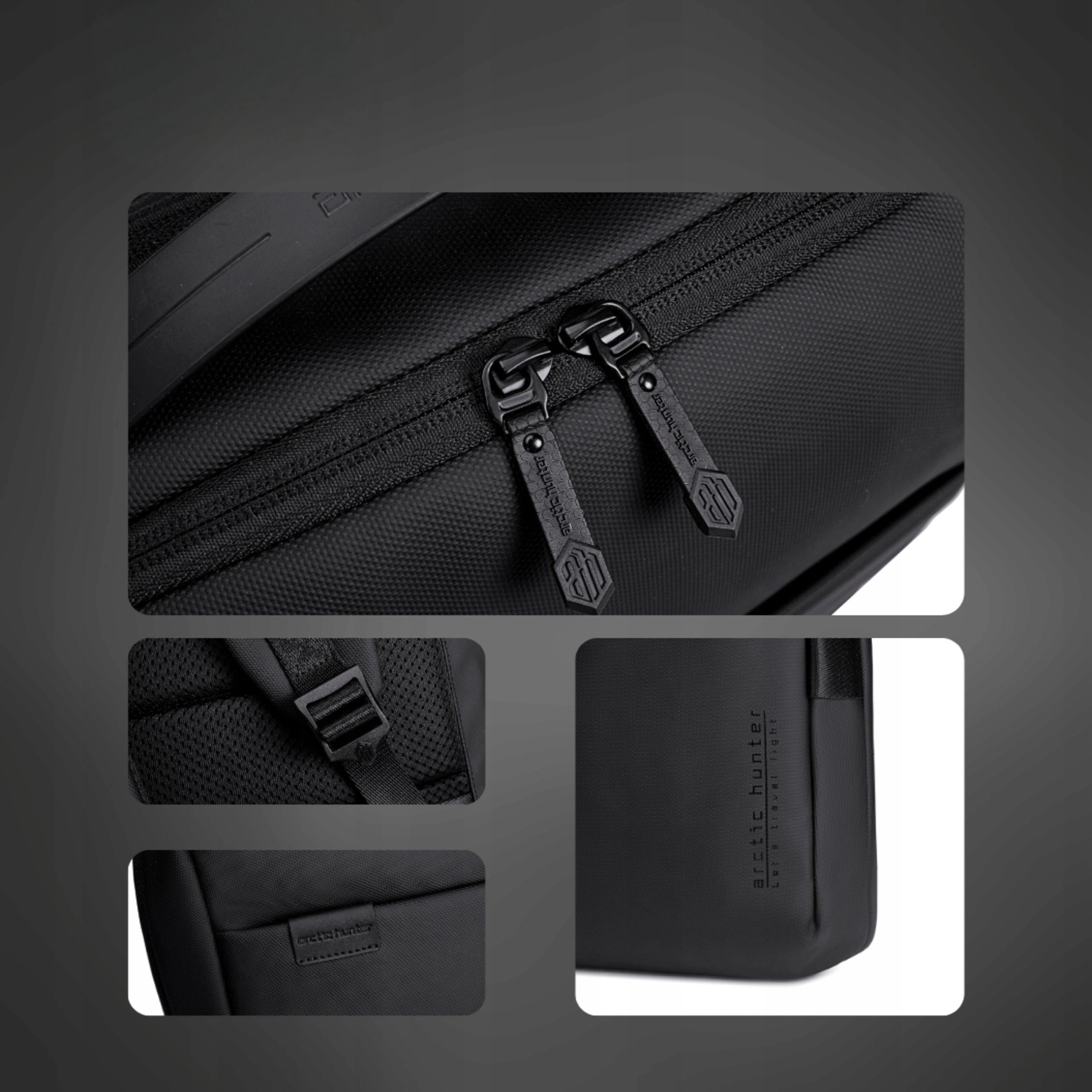 Plecak miejski czarny, biznesowy, wodoodporny, 8,5 l, na laptopa 15,6", elegancki i praktyczny. Arctic Hunter B00574 Black pol_pl_Plecak-miejski-czarny-biznesowy-wodoodporny-8-5-l-na-laptopa-15-6-elegancki-i-praktyczny-Arctic-Hunter-B00574-Black-58_9