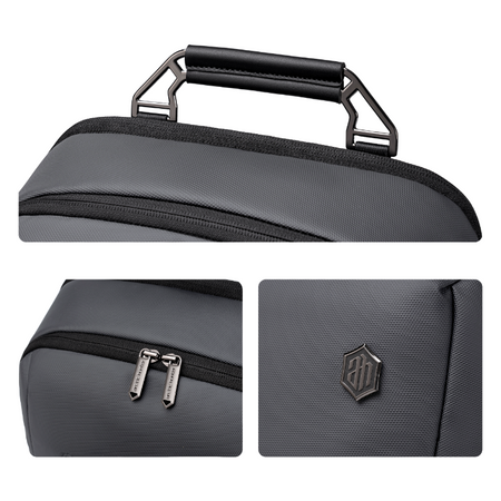 Plecak męski szary miejski z USB wejściem do pracy na studia na co dzień B00915 grey