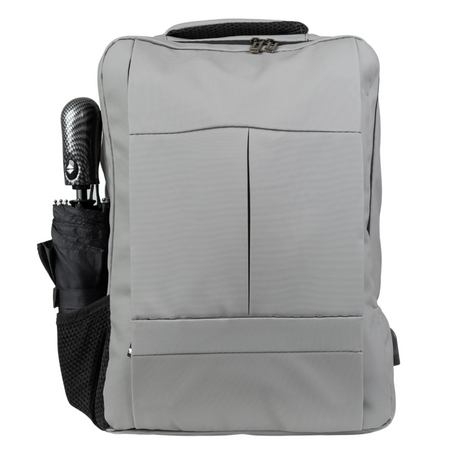 Plecak szkolny, do pracy szary, na laptopa 15,6" z USB dla chłopaków/dziewczyn nowoczesny VIO BK91103 grey