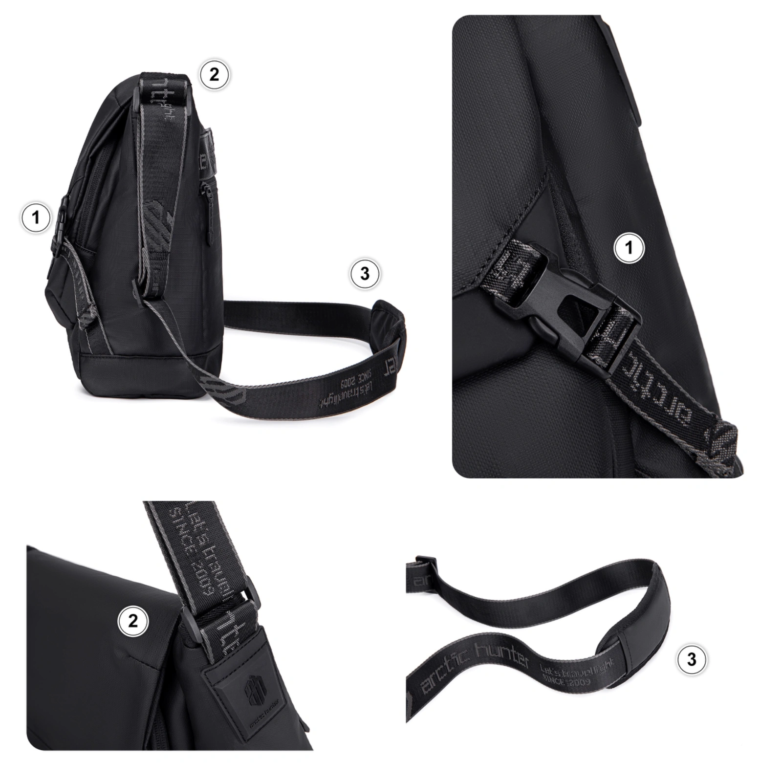 Torebka listonoszka czarna duża na ramię miejska wodoodporna uniwersalna na tablet 9,5 l Arctic Hunter K00528Black pol_pl_Torebka-listonoszka-czarna-duza-na-ramie-miejska-wodoodporna-uniwersalna-na-tablet-9-5-l-Arctic-Hunter-K00528Black-43_5