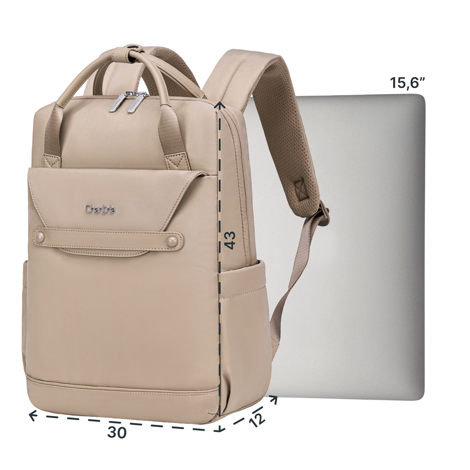 Plecak miejski damski beżowy modny stylowy do pracy dla dziewczyny  CHANTRIA CB00628 khaki pol_pl_Plecak-miejski-damski-bezowy-modny-stylowy-do-pracy-dla-dziewczyny-CHANTRIA-CB00628-khaki-257_28