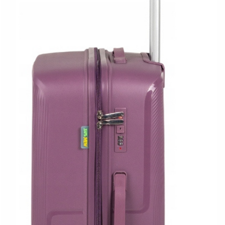 Walizka średnia fioletowa – podróżna, wytrzymała, stylowa, na kółkach, idealna do samolotu Wowbag 7918 M purple