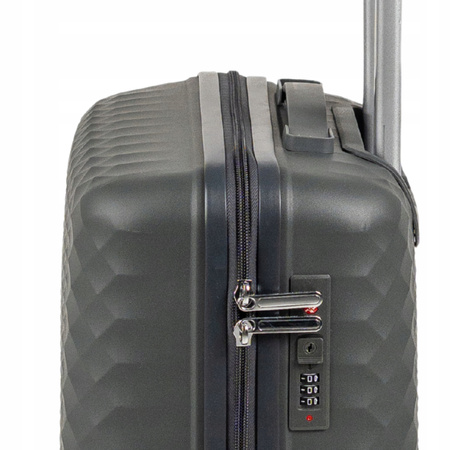 Walizka mała na kółkach ciemnoszara, lekka i funkcjonalna, elegancka walizka podróżna z PP 41 L Wowbag 7900 S dark grey