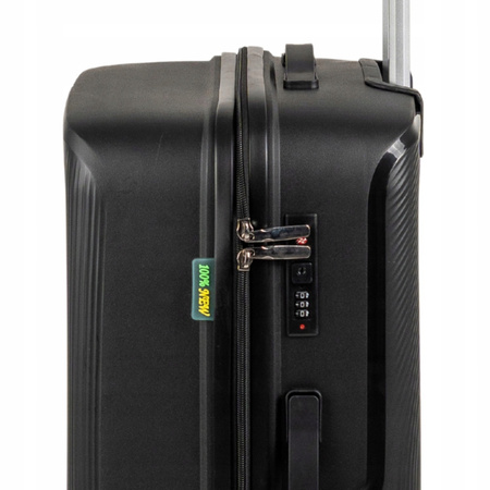 Walizka podróżna czarna duża na kółkach – elegancka, pojemna i trwała walizka do samolotu Wowbag 7918 L black