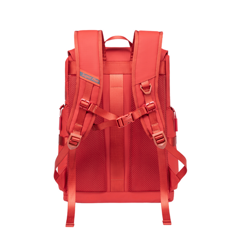Czerwony plecak miejski młodzieżowy, wodoodporny, na laptopa 15,6", 17 l, dla aktywnych kobiet. SUPER FIVE FB723 Red