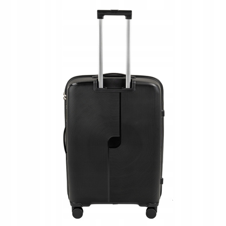 Walizka podróżna czarna duża na kółkach – elegancka, pojemna i trwała walizka do samolotu Wowbag 7918 L black
