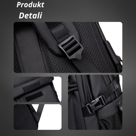 Czarny plecak miejski młodzieżowy, 25 l, wodoodporny, na laptopa 15,6", stylowy, na co dzień. Arctic Hunter B00531Black.