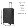 Walizka duża czarna elegancka i funkcjonalna walizka podróżna na kółkach do samolotu Wowbag 7900 L black