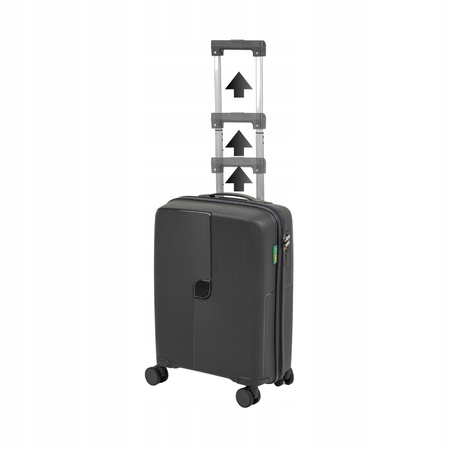 Mała walizka ciemnoszara – kabinowa, podróżna, nowoczesna i wytrzymała na kółkach Wowbag 7918 S dark grey