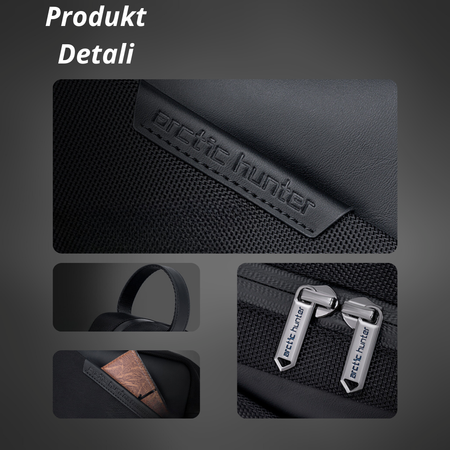 Saszetka męska do ręki czarna wodoodporna kompaktowa stylowa nowoczesna funkcjonalna 2,7 L Arctic Hunter K00691Black