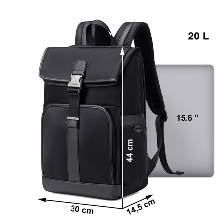 Plecak męski czarny elegancki nowoczesny komora na laptop 15,6 na tablet