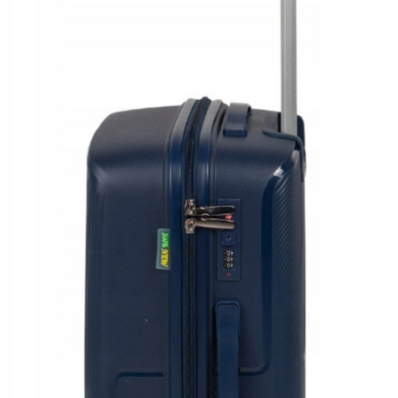 Walizka średnia ciemnoniebieska – podróżna, na kółkach, elegancka, funkcjonalna i pojemna Wowbag 7918 M dark blue