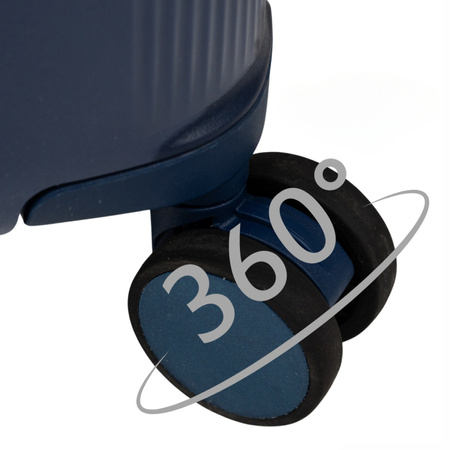 Walizka średnia ciemnoniebieska – podróżna, na kółkach, elegancka, funkcjonalna i pojemna Wowbag 7918 M dark blue