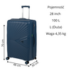 Komplet walizek podróżnych ciemnoniebieskich 3 szt. lekkie i trwałe zestaw na kółkach Wowbag 7905 dark blue