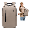 Plecak męski beżowy miejski na co dzień z USB wejściem do pracy na studia B00915 khaki