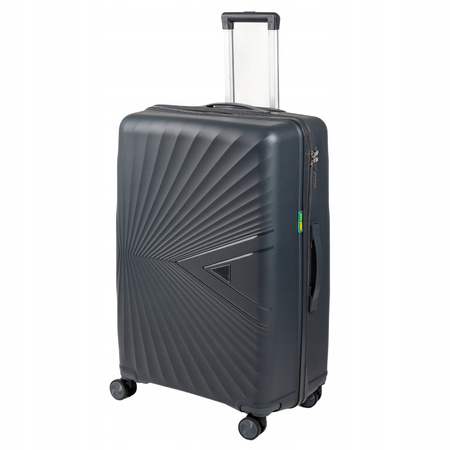 Duża walizka podróżna ciemnoszara na kółkach – lekka i wytrzymała walizka do samolotu 100 L Wowbag 7905 L dark grey