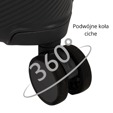 Zestaw walizek podróżnych ciemnoszarych 3 szt. komplet walizek lekkich i wytrzymałych na kółkach Wowbag 7918 DarkGrey