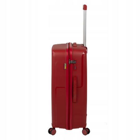 Walizka podróżna duża czerwona na kółkach – lekka, pojemna i elegancka walizka do samolotu Wowbag 7918 L red