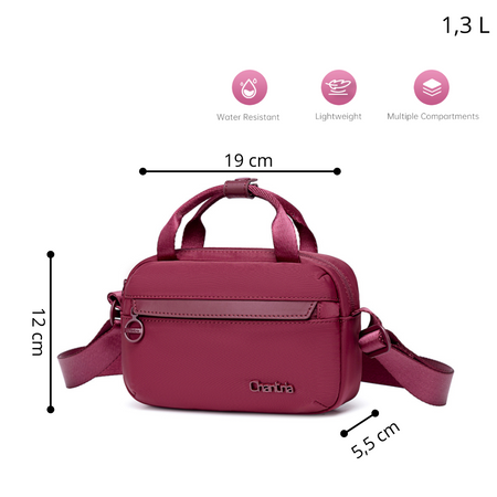 Torebka damska czerwona na ramię stylowa 1,3 l modna praktyczna na co dzień i na wieczór. CHANTARIA CB771 Red