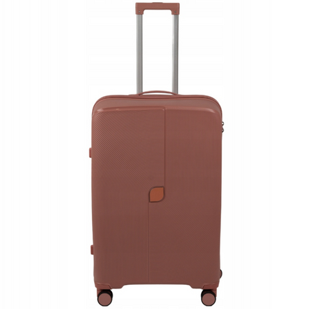 Walizka średnia różowo-złota – modna, na kółkach, podróżna, praktyczna i elegancka Wowbag 7918 M rose gold