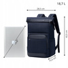 Niebieski plecak miejski biznesowy, 18 l, wodoodporny, na laptop 15,6", podróżny i codzienny. Arctic Hunter B00684 Blue.