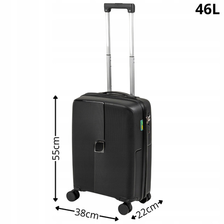 Walizka na kółkach czarna kabinowa – mała, elegancka, podróżna i praktyczna do samolotu Wowbag 7918 S black
