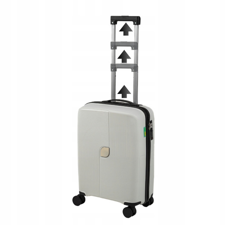 Mała walizka biała kabinowa – podróżna, elegancka, lekka, wytrzymała i praktyczna na kółkach Wowbag 7918 S white