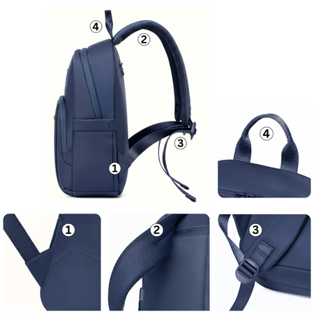 Niebieski plecak miejski damski, 9,3 l, wodoodporny i stylowy. Na studia, do pracy i na co dzień. CHANTRIA CB770bl.