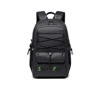 Czarny plecak miejski młodzieżowy, wodoodporny, na laptop 15,6", 23 l – na studia i podróże. SUPER FIVE FB522 Black.