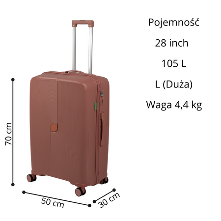 Komplet walizek podróżnych różowe złoto 3 szt. elegancki zestaw walizek lekkich i wytrzymałych Wowbag 7918 rose gold