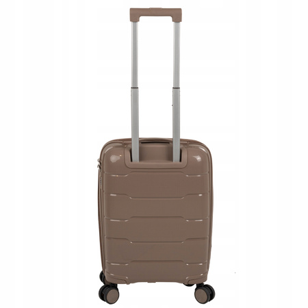 Walizka kabinowa na kółkach beżowa – stylowa, podróżna, lekka i praktyczna do samolotu Wowbag 6910 S champagne