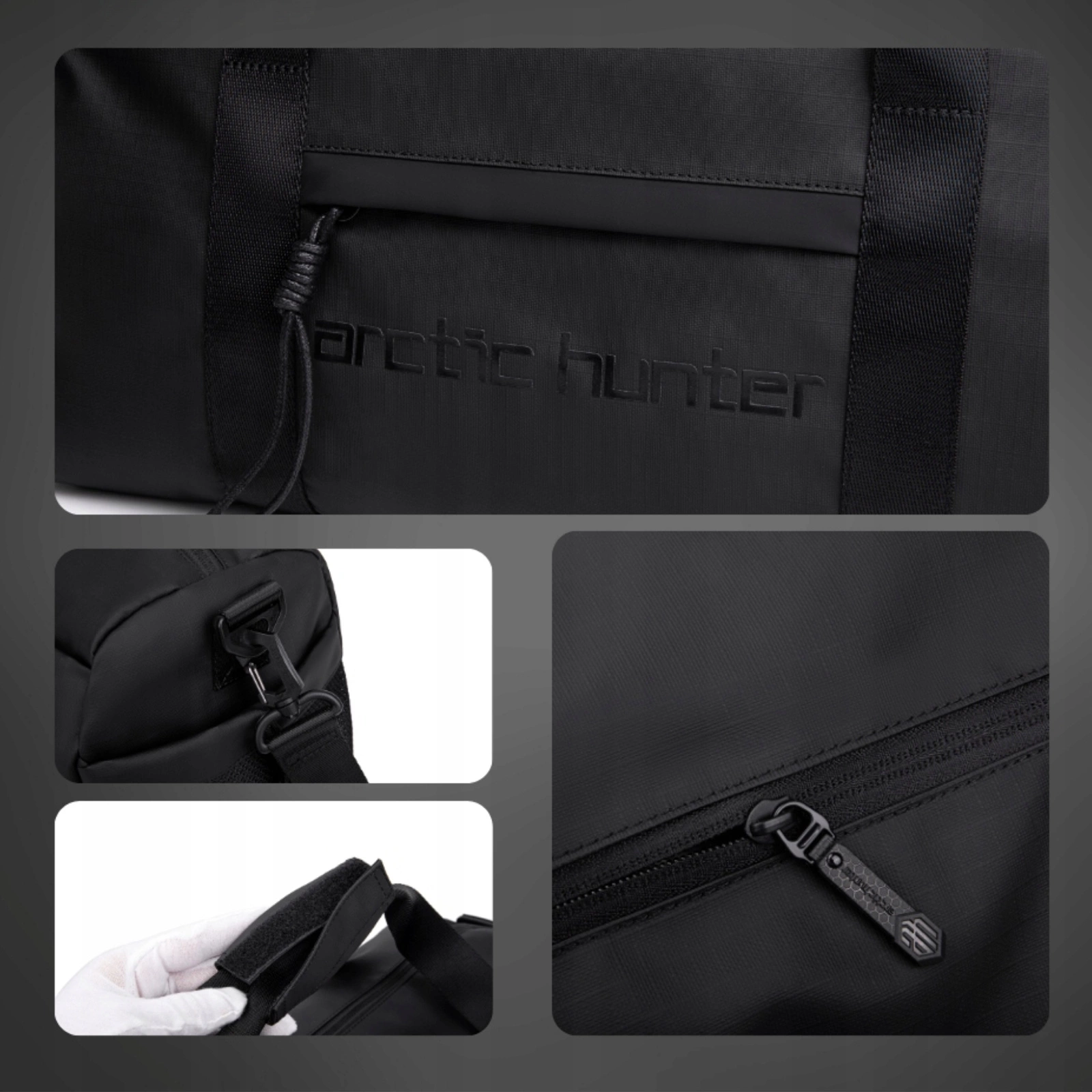 Torba sportowa czarna 25 l miejska, wodoodporna, modna i pojemna na siłownię i podróż. Arctic Hunter LX00537 Black. pol_pl_Torba-sportowa-czarna-25-l-miejska-wodoodporna-modna-i-pojemna-na-silownie-i-podroz-Arctic-Hunter-LX00537-Black-51_12