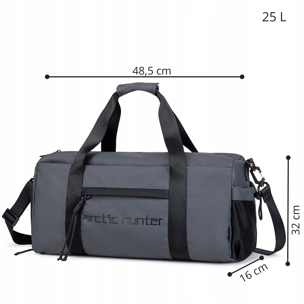 Szara torba sportowa 25 l uniwersalna, trwała i wodoodporna do pracy i na trening. Arctic Hunter LX00537 Grey. pol_pl_Szara-torba-sportowa-25-l-uniwersalna-trwala-i-wodoodporna-do-pracy-i-na-trening-Arctic-Hunter-LX00537-Grey-52_2