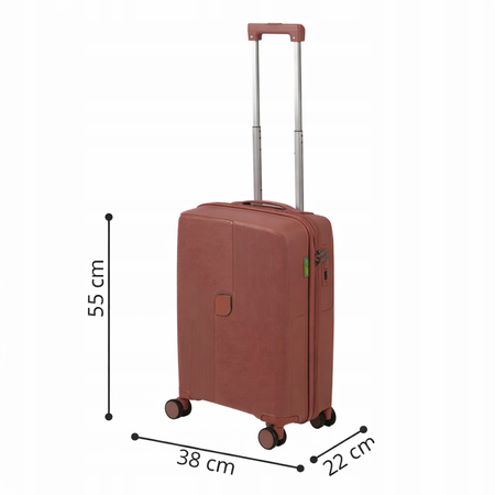 Walizka kabinowa różowo-złota – mała, podróżna, elegancka, modna i praktyczna na kółkach Wowbag 7918 S rose gold