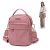 Torebka saszetka damska crossbody mała na ramię nylonowa ciemnoróżowa stylowa