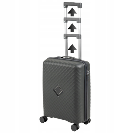 Walizka mała na kółkach ciemnoszara, lekka i funkcjonalna, elegancka walizka podróżna z PP 41 L Wowbag 7900 S dark grey