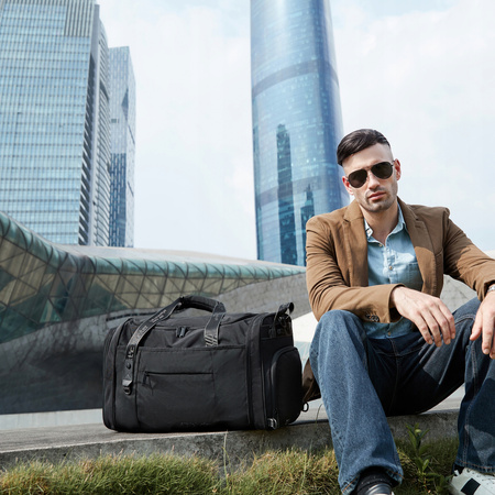 Torba podróżna czarna 2w1 transformowalna saszetka i torba pojemna 30 l wodoodporna. Arctic Hunter LX00021 Black.