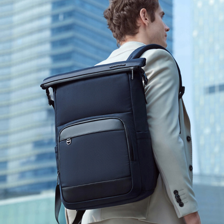 Niebieski plecak miejski biznesowy, 18 l, wodoodporny, na laptop 15,6", podróżny i codzienny. Arctic Hunter B00684 Blue.