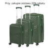 Walizki podróżne komplet 3 szt. ciemnozielone lekkie i trwałe zestaw walizek na kółkach Wowbag 7905 dark green