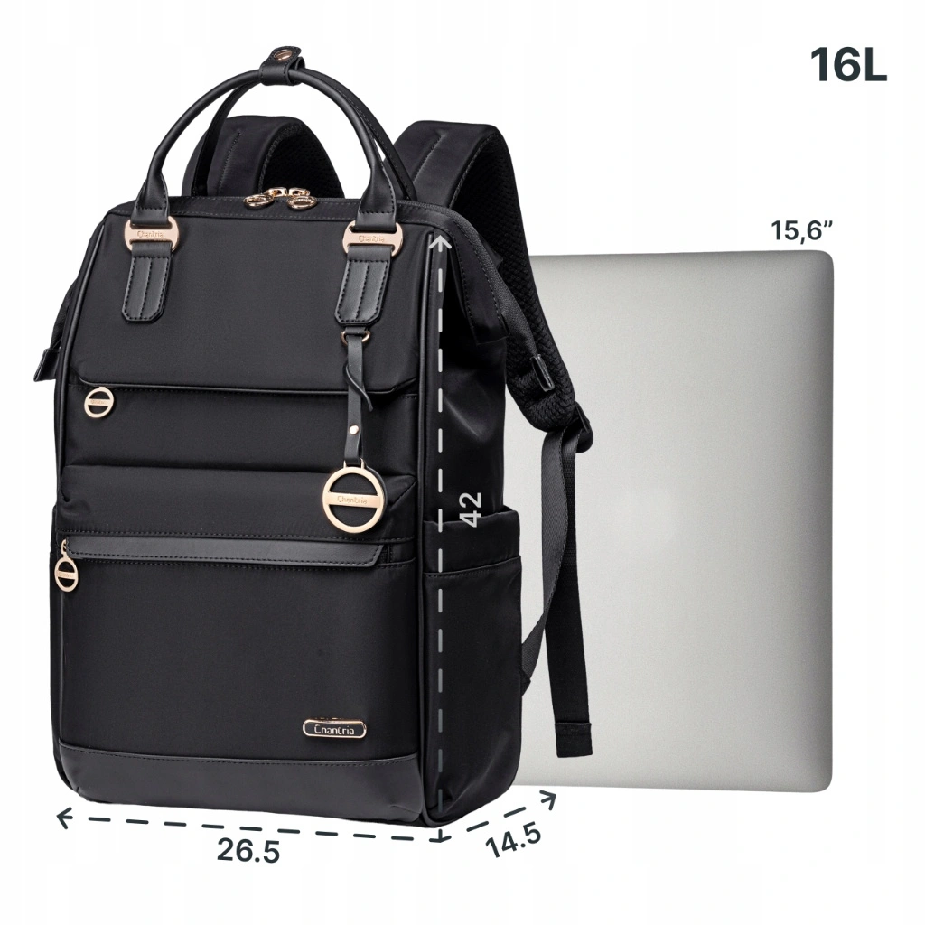Plecak damski miejski czarny  na studia do pracy pojemny CHANTRIA CB00788black pol_pl_Plecak-damski-miejski-czarny-na-studia-do-pracy-pojemny-CHANTRIA-CB00788black-258_1