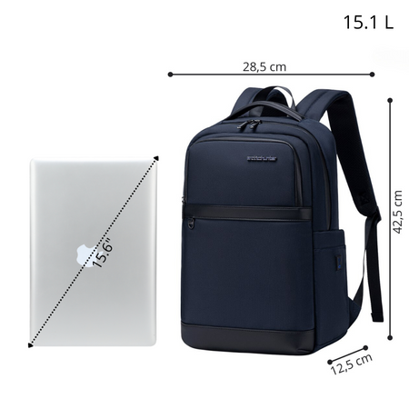 Plecak miejski niebieski, biznesowy i wodoodporny, na laptop, 15 l, wygodny i elegancki. Arctic Hunter B00670 Blue.
