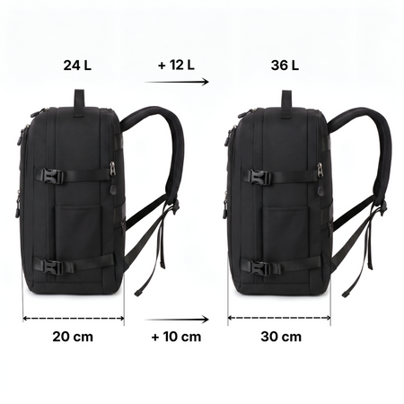 Plecak podróżny kabinowy free carry on 40X30X20 czarny Ryanair WIZZAIR
